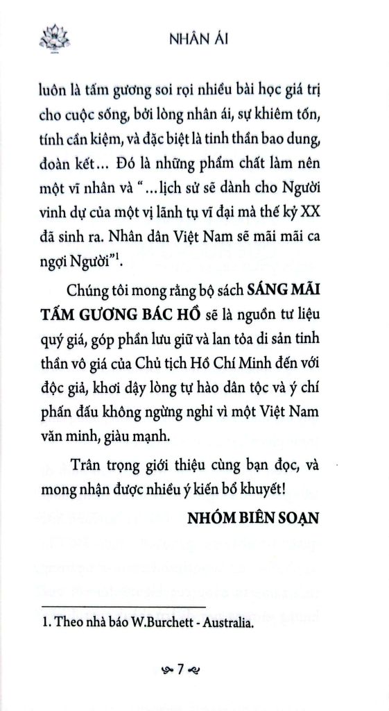 SÁNG MÃI TẤM GƯƠNG-BÁC HỒ NHÂN ÁI