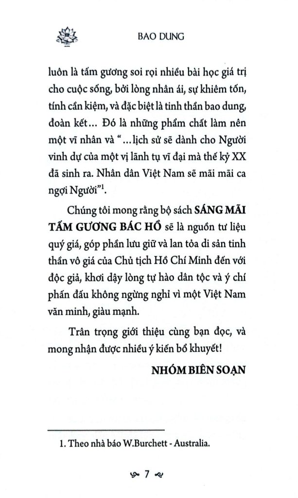 SÁNG MÃI TẤM GƯƠNG-BÁC HỒ BAO DUNG