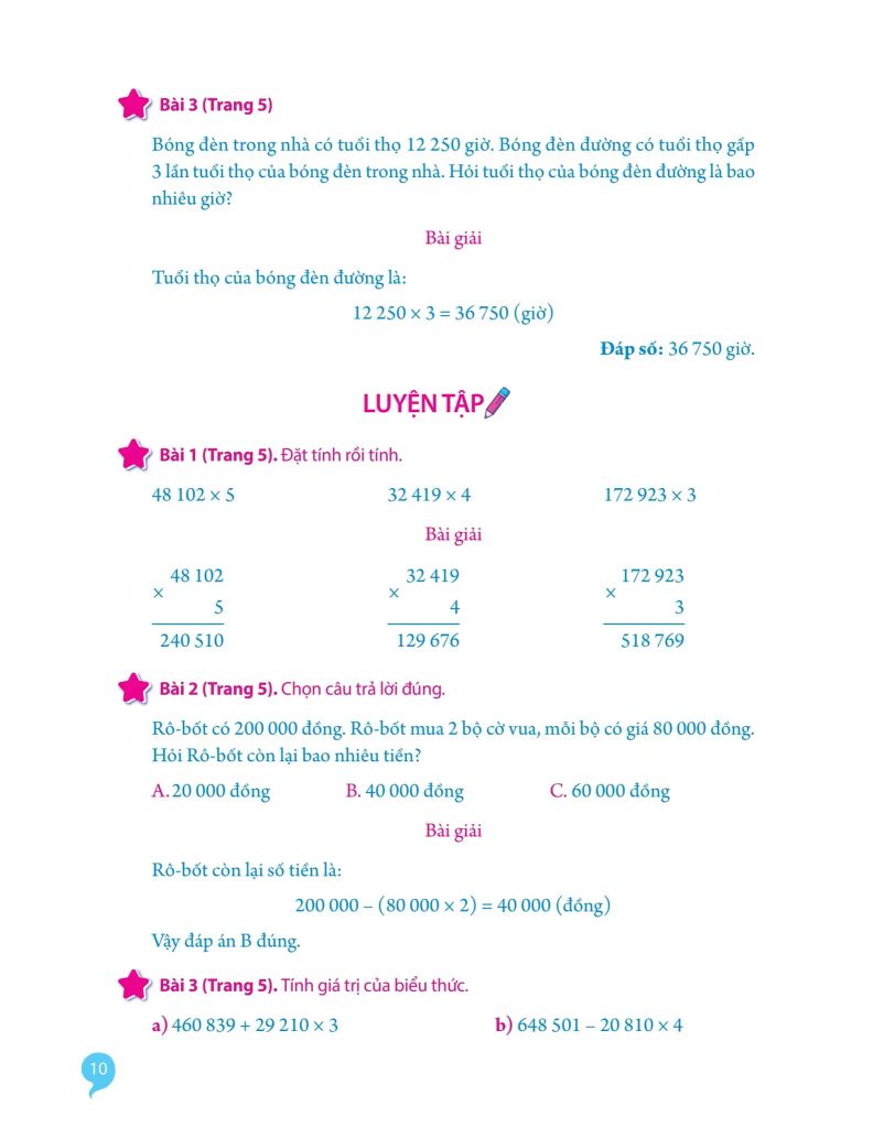 Giải Bài Tập Toán Lớp 4 - Tập 2