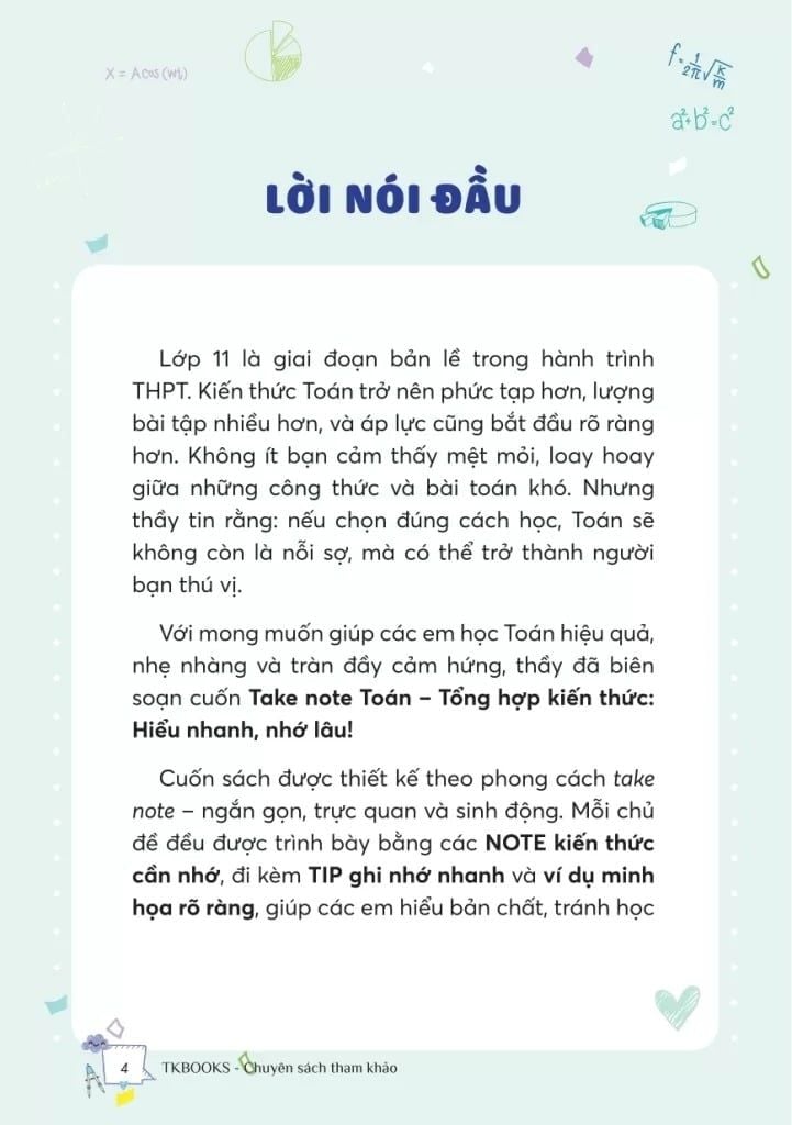 TAKE NOTE TOÁN LỚP 11-TỔNG HỢP KIẾN THỨC HIỂU NHANH, NHỚ LÂU