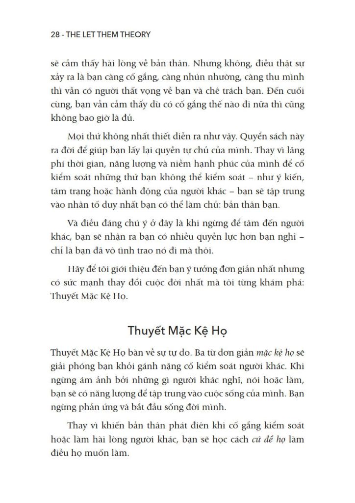 THUYẾT MẶC KỆ HỌ