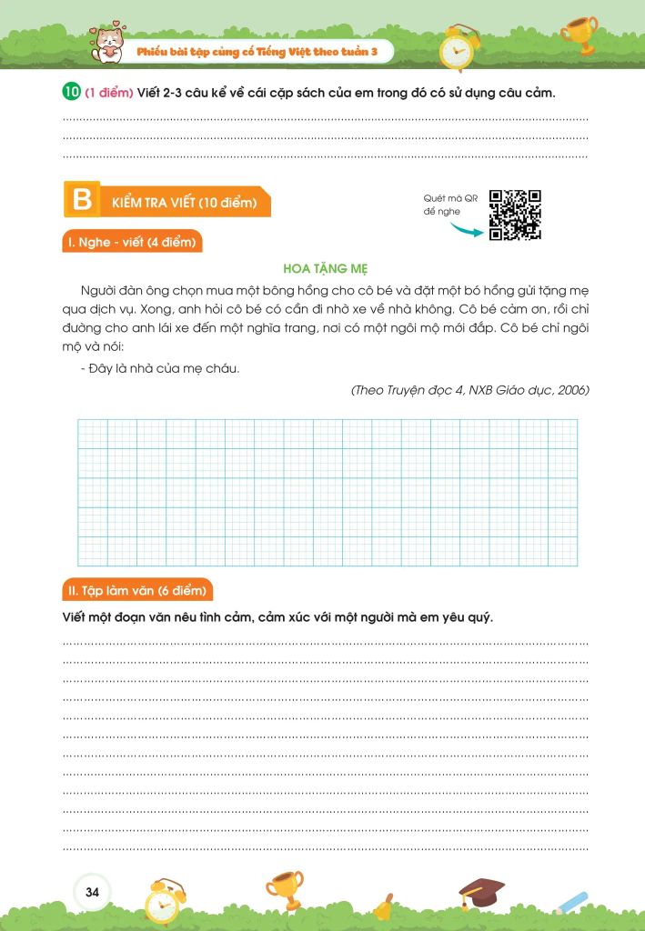 PHIẾU BÀI TẬP CỦNG CỐ TIẾNG VIỆT THEO TUẦN LỚP 3