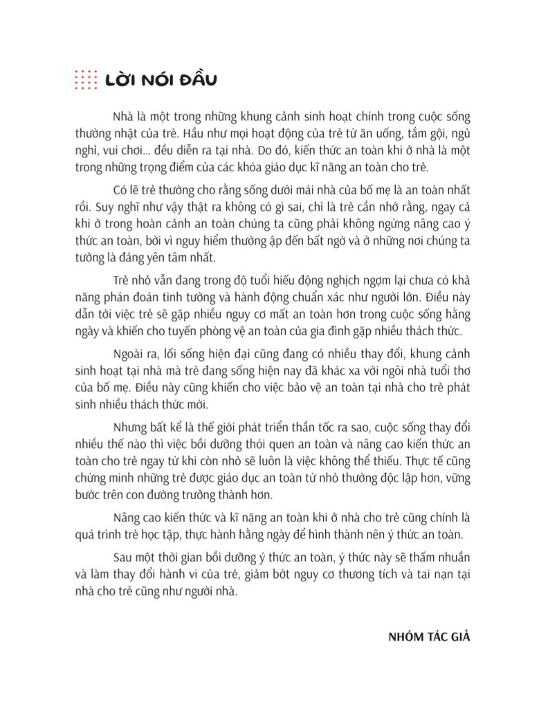 KĨ NĂNG AN TOÀN CHO HỌC SINH - AN TOÀN KHI Ở NHÀ