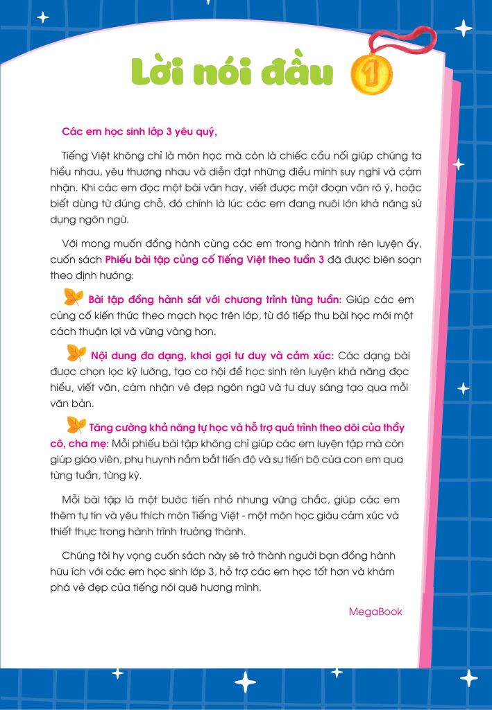 PHIẾU BÀI TẬP CỦNG CỐ TIẾNG VIỆT THEO TUẦN LỚP 3