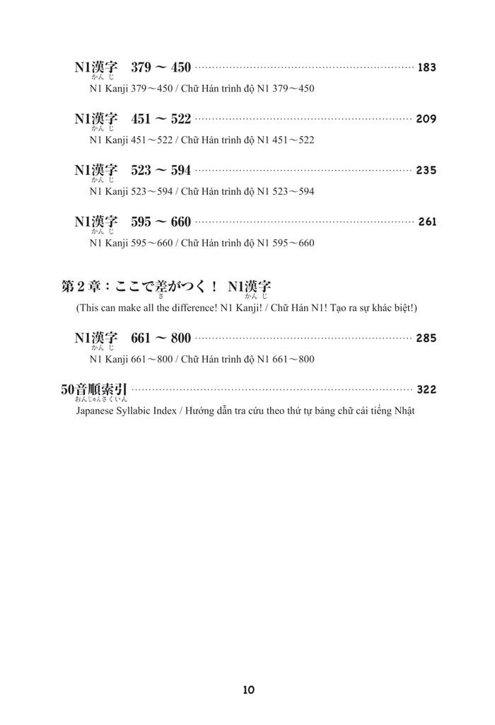 KỲ THI NĂNG LỰC NHẬT NGỮ-SỔ TAY HÁN TỰ N1 800