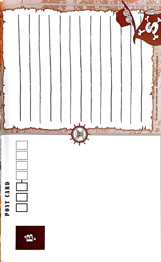 ONE PIECE LUCKY 77-BỘ SƯU TẬP POSTCARD & GIẤY NHẮN KÈM TRANH VẼ