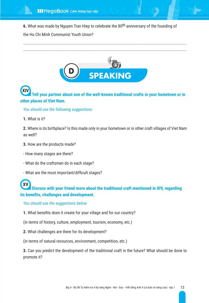 BIG 4 BỘ ĐỀ TỰ KIỂM TRA 4 KỸ NĂNG (CB&NC) TIẾNG ANH 9/1 (GLOBAL)