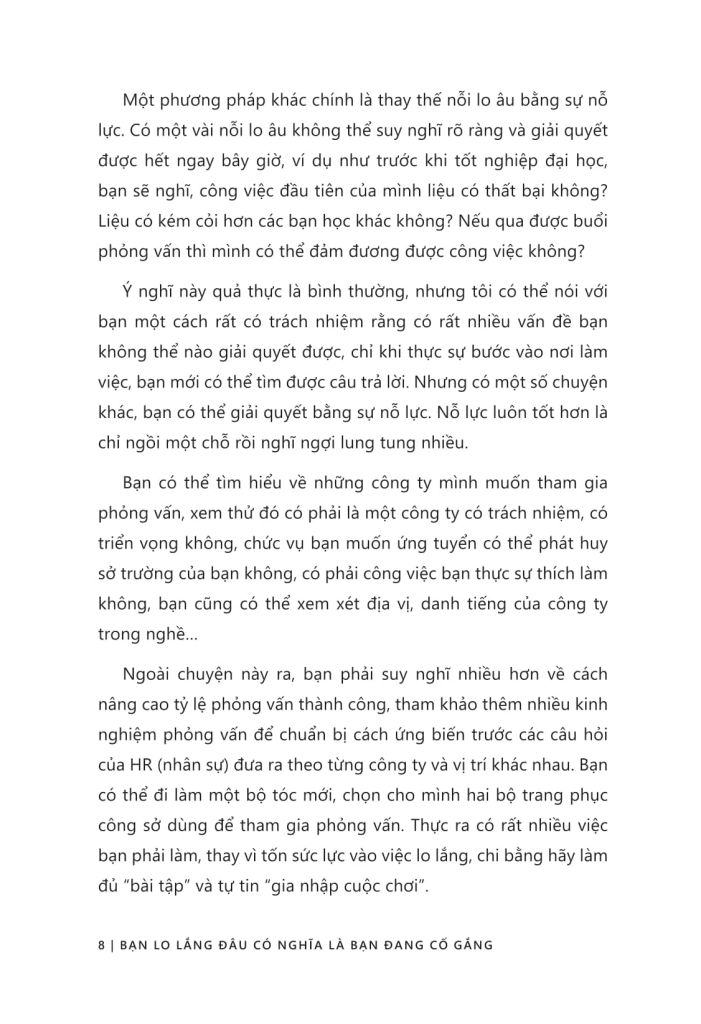 BẠN LO LẮNG ĐÂU CÓ NGHĨA LÀ BẠN ĐANG CỐ GẮNG