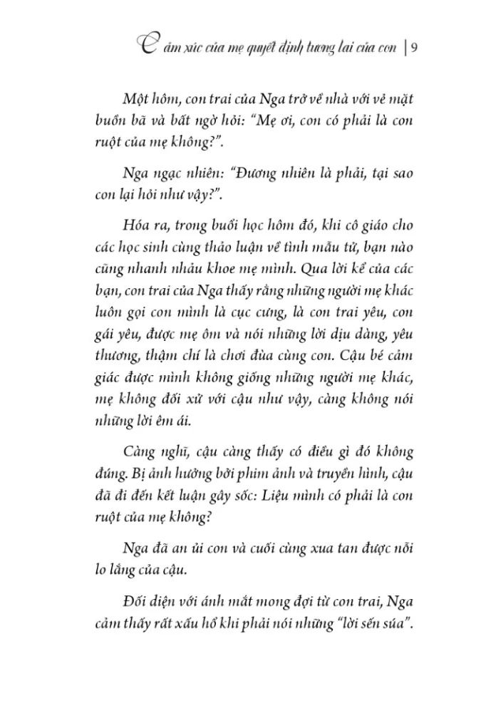 CẢM XÚC CỦA MẸ QUYẾT ĐỊNH TƯƠNG LAI CỦA CON