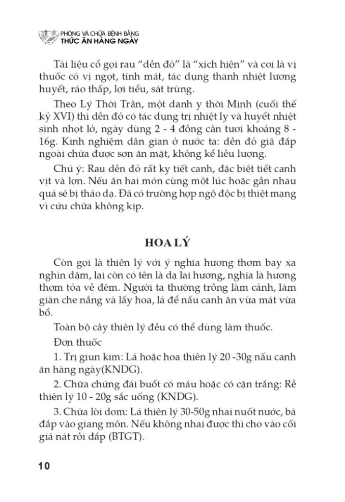 PHÒNG VÀ CHỮA BỆNH BẰNG THỨC ĂN HÀNG NGÀY