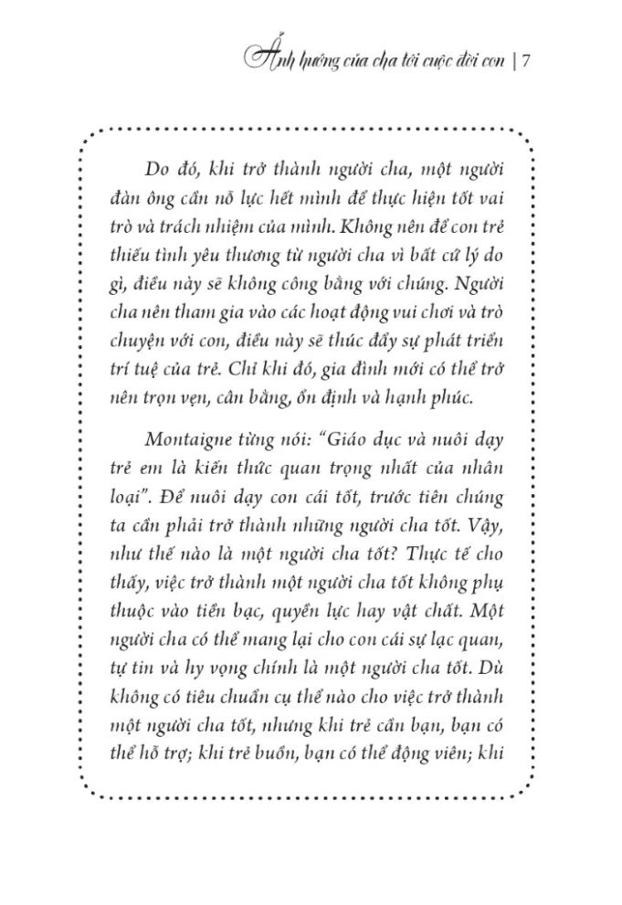 ẢNH HƯỞNG CỦA CHA TỚI CUỘC ĐỜI CON