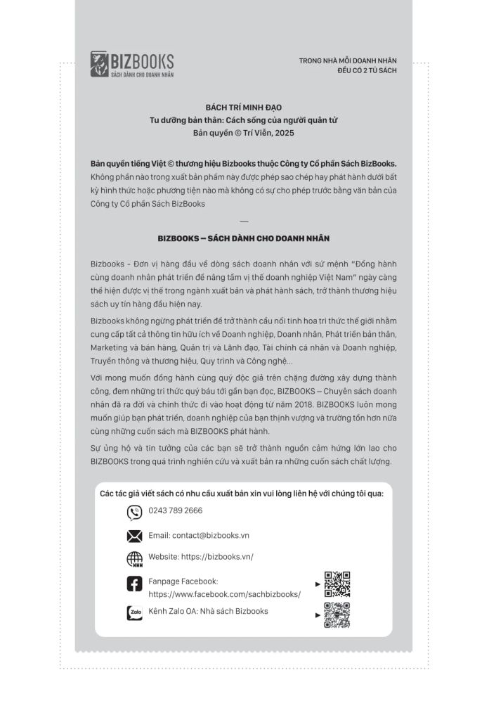 BÁCH TRÍ MINH ĐẠO TU DƯỠNG BẢN THÂN CÁCH SỐNG CỦA NGƯỜI QUÂN TỬ