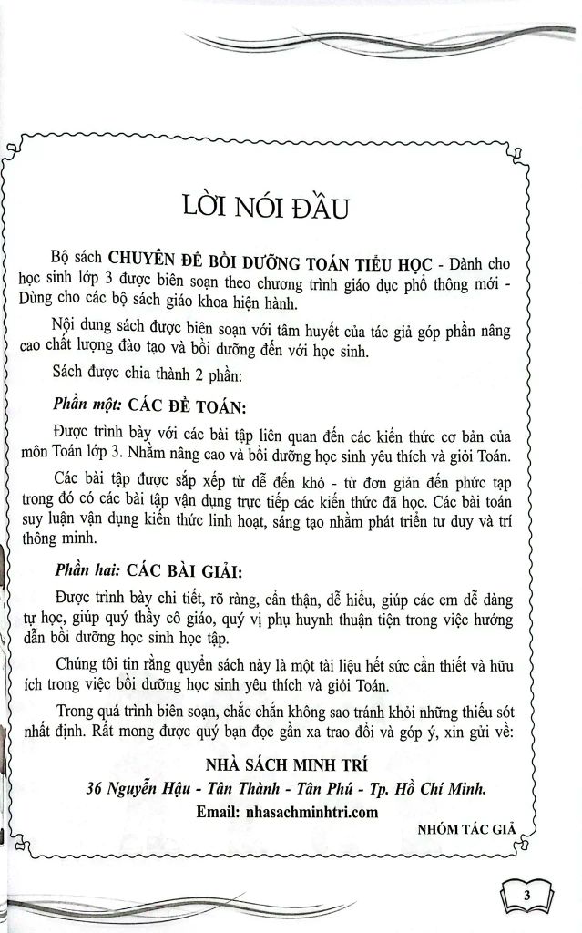 CHUYÊN ĐỀ BỒI DƯỠNG TOÁN 3 (DÙNG CHUNG CÁC BỘ SGK HIỆN HÀNH)