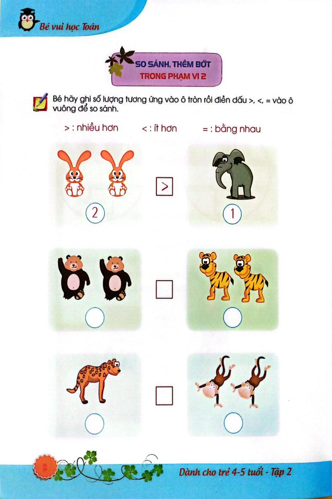 BÉ VUI HỌC TOÁN TẬP 2-DÀNH CHO TRẺ 4-5 TUỔI