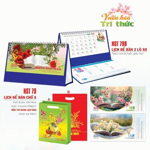 Lịch Thời Đại 2026 - Lịch Bàn Chữ A 24x16