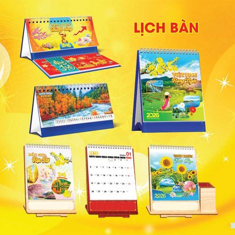 Lịch Thời Đại 2026 - NST Lịch Bàn Chữ A Các Loại 19x21 (Giao mẫu ngẫu nhiên)