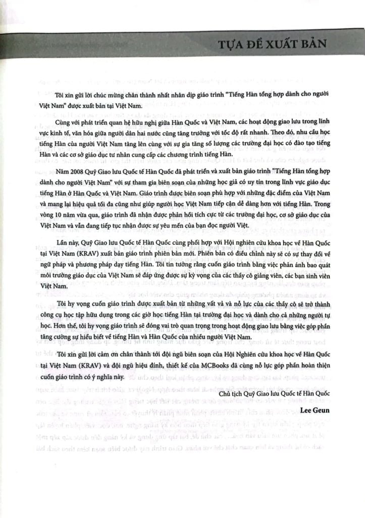 Tiếng Hàn Tổng Hợp Dành Cho Người Việt Nam - Sơ Cấp 1 (Bản đen trắng)