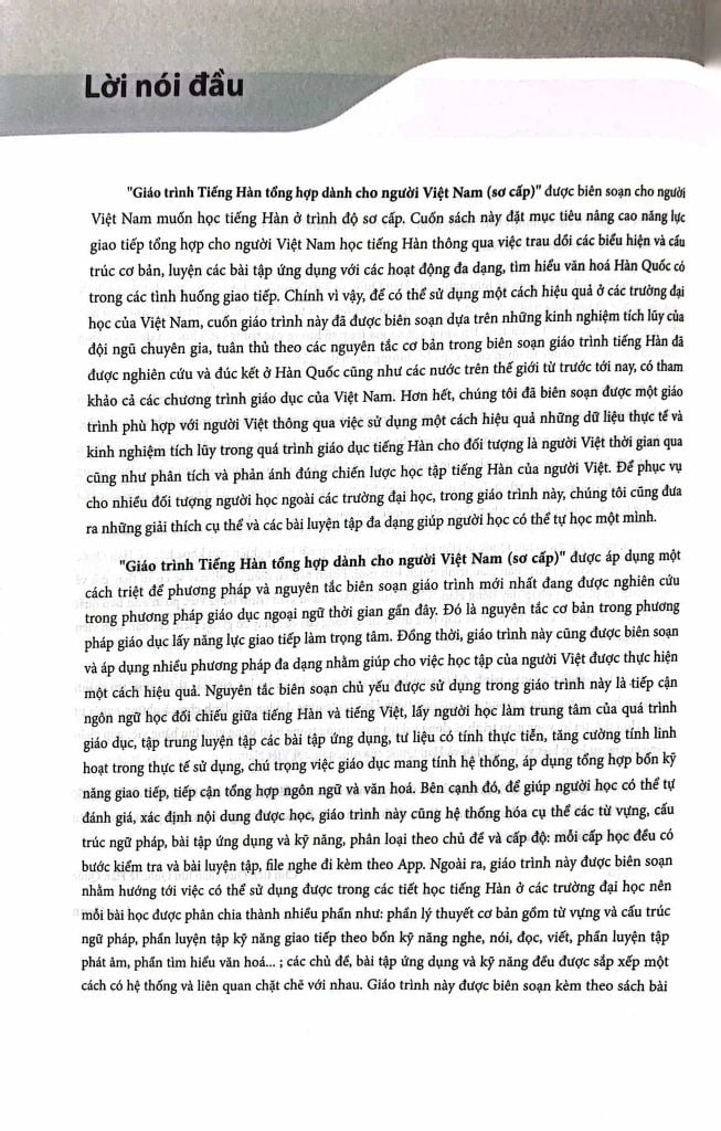 Tiếng Hàn Tổng Hợp Dành Cho Người Việt Nam - Sơ Cấp 1 (Bản đen trắng)
