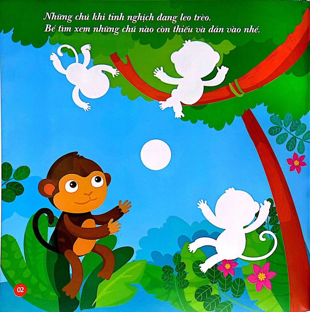 BÓC DÁN HÌNH PHÁT TRIỂN IQ EQ CQ-STICKER ĐỘNG VẬT ĐÁNG YÊU-ĐỘNG VẬT TINH NGHỊCH