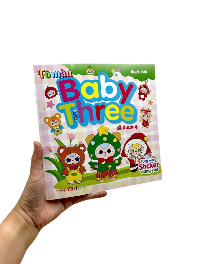Tô Màu Baby Three Dễ Thương-Tặng Kèm Sticker Đáng Yêu