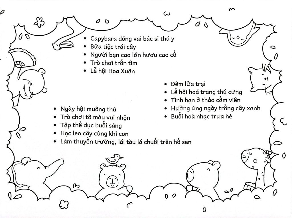 Capybara Đại Náo Thảo Cầm Viên - Sách Tô Màu Vui Nhộn