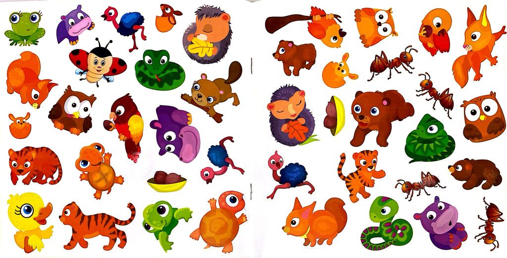 BÓC DÁN HÌNH PHÁT TRIỂN IQ EQ CQ-STICKER ĐỘNG VẬT ĐÁNG YÊU-ĐỘNG VẬT VUI VẺ