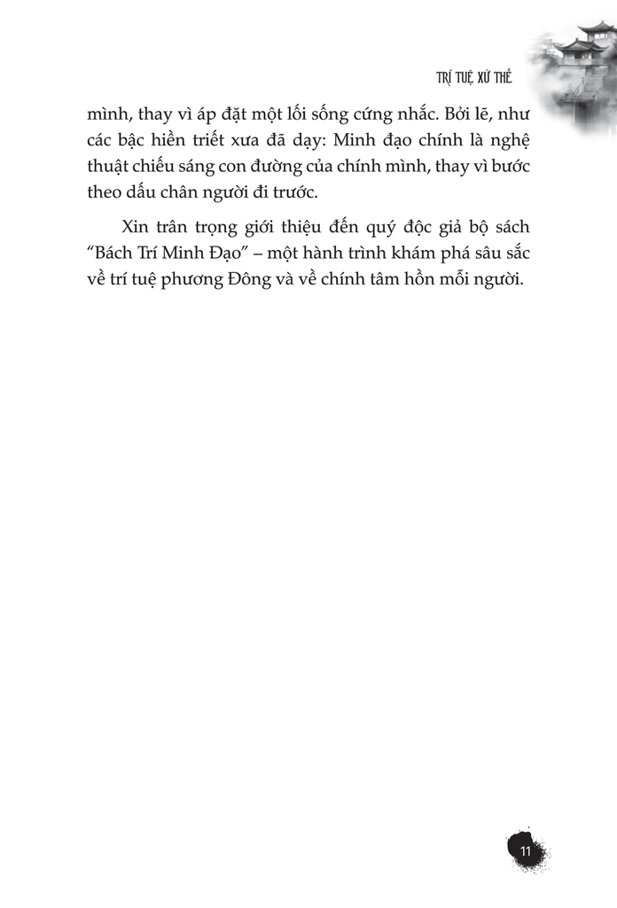 BÁCH TRÍ MINH ĐẠO TRÍ TUỆ XỬ THẾ  LÀM NÊN ĐẠI SỰ