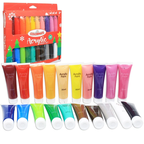 20 Tuýp Màu Vẽ Acrylic 20Ml