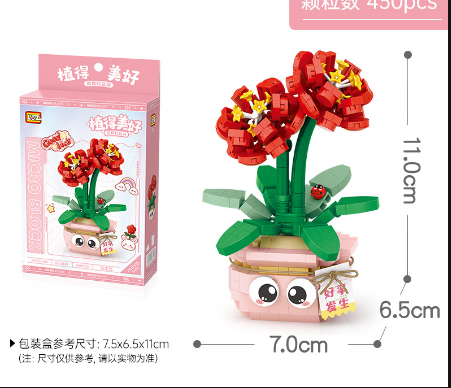 Đồ Chơi Lắp Ráp Chậu Hoa May Mắn 430Pcs 8841