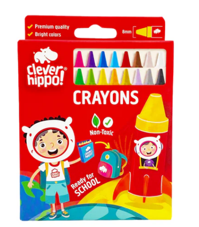 Cleverhippo Bộ Màu Sáp 16 Màu Crayon1601 (Vta)