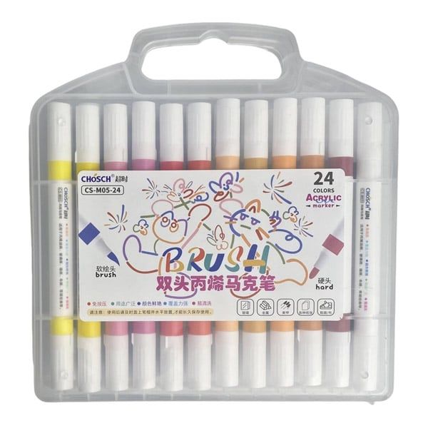 Hộp Bút Màu Vẽ Acrylic Marker Cao Cấp M05-24 Màu (2 Đầu)