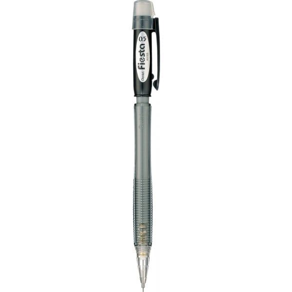 Bút Chì Bấm Pentel FIESTA 0.5mm - AX105A Thân Nhựa Trong Có Gôm - Màu Đen