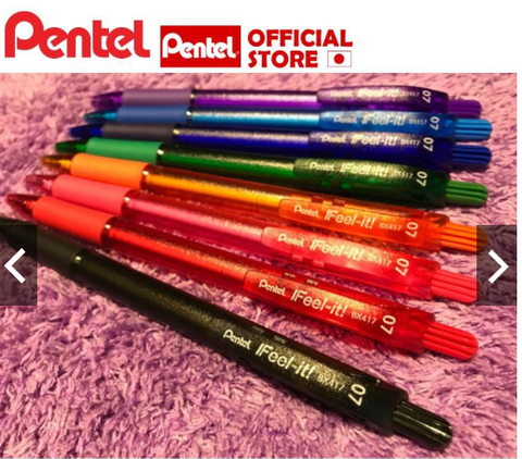 Pentel Bút Bi Bấm BX417_B 0.7MM - Đỏ
