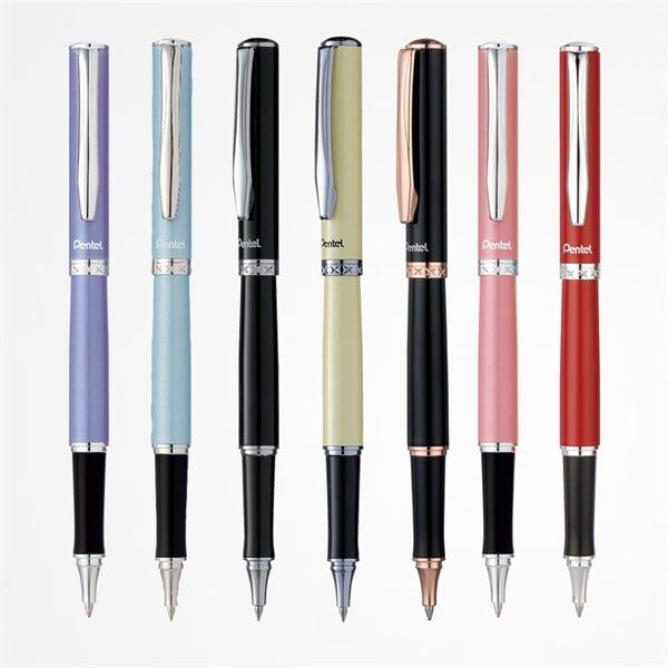 Pentel K611A1 Bút Ký Gel Cao Cấp Nắp Đậy  (HOA DEN)- Mực Xanh