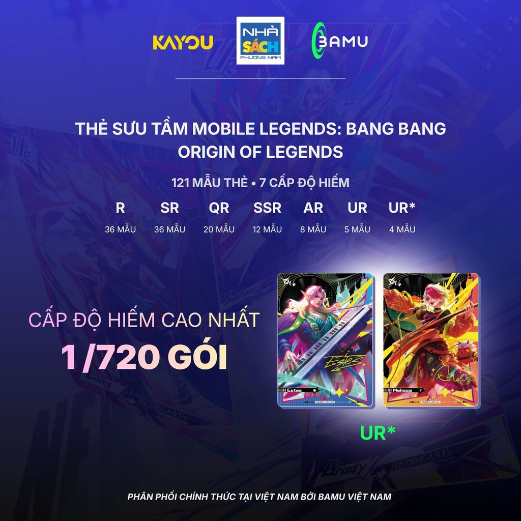 Kayou Hộp Thẻ Sưu Tầm ML:BB – Nguồn Gốc Huyền Thoại – 001A HH00073 (Bamu)