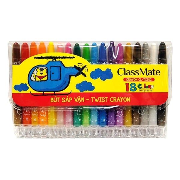 Bút Sáp Vặn 18 Màu ClassMate CL-TC102 (TK)