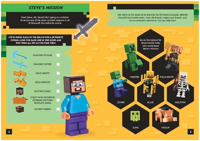 Lego Minecraft: Steve’s Netherite Adventure Search & Find Sticker Activity _ Mom 0626