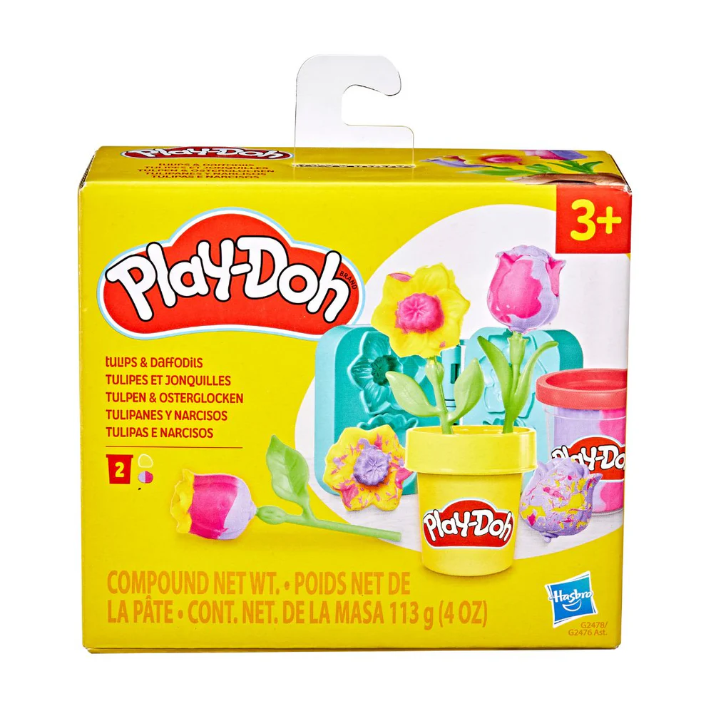 PLAYDOH Bộ Khuôn Làm Hoa Tulip Thần Kỳ Và Bột Nặn 4 Màu Mini CBG2478/G2476-23241(Vta)