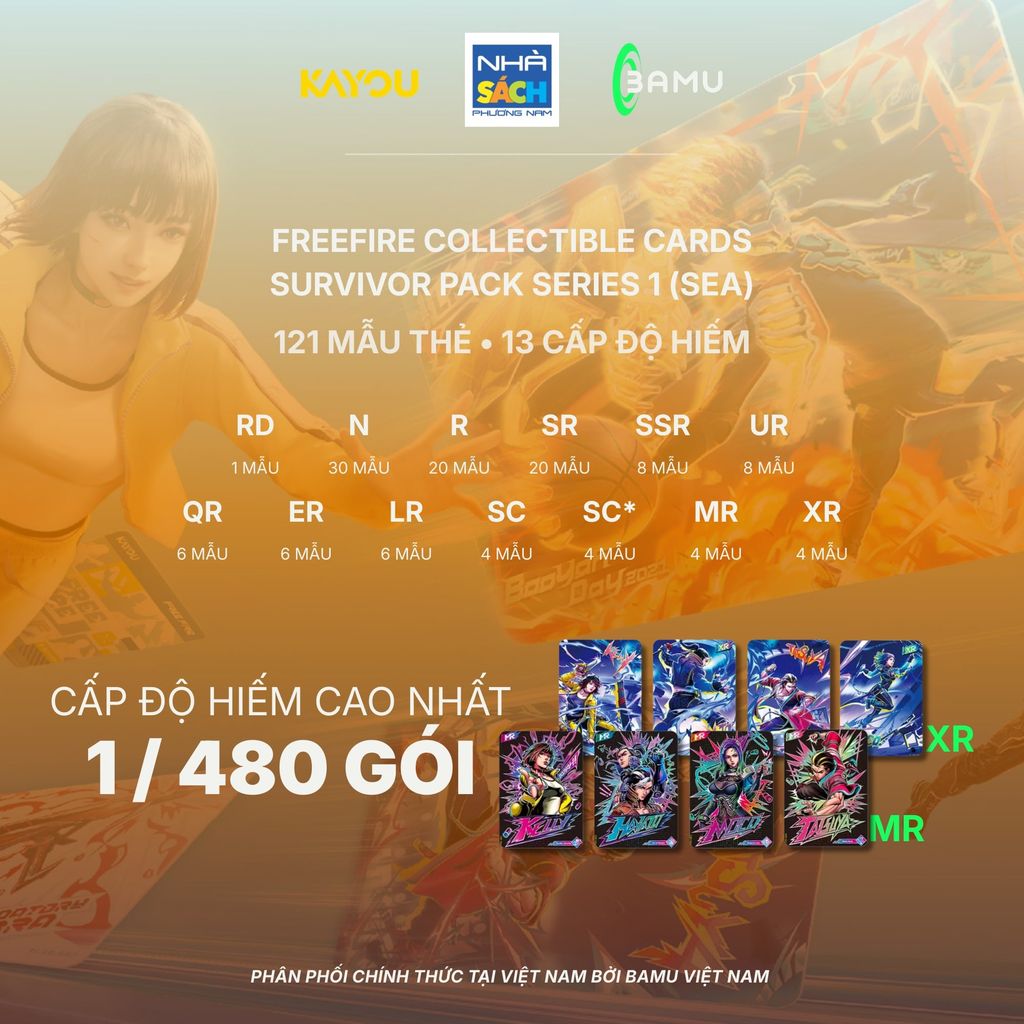 Kayou Hộp Thẻ Sưu Tầm Free Fire Người Sống Sót Cuối Cùng Gói Sinh Tồn HH00012 (Bamu)
