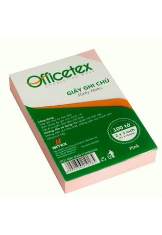 Giấy Ghi Chú OFFICETEX 3*2 Màu Hồng