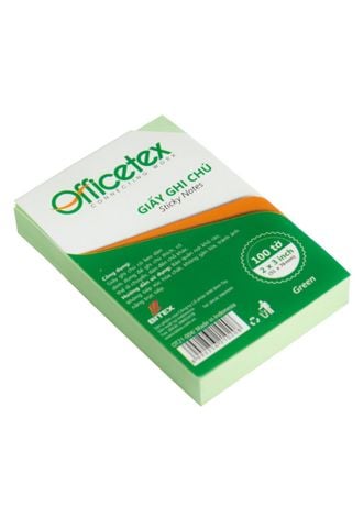 Giấy Ghi Chú OFFICETEX 3*2 Màu Xanh Lá
