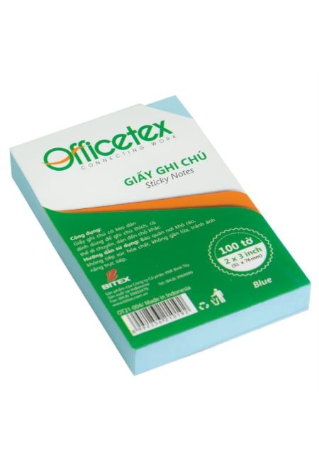 Giấy Ghi Chú OFFICETEX 3*2 Màu Xanh Dương