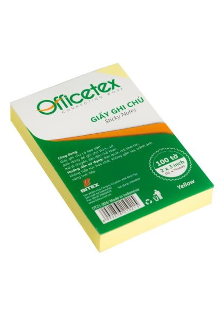 Giấy Ghi Chú OFFICETEX 3*2 Màu Vàng