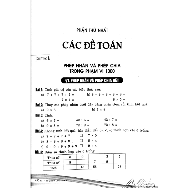 450 Bài Tập Toán 3 - Bồi Dưỡng Hs Khá, Giỏi (Dùng Chung Các Bộ SGK Hiện Hành)