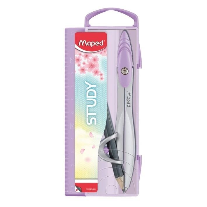 MAPED- Hộp Compa Kim Loại Pastel Chì Gỗ - 194111 (MS)