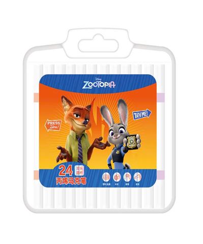 HỘP 24 CÂY VIẾT MÀU VẼ ACRYLIC HAI ĐẦU ZOOTOPIA