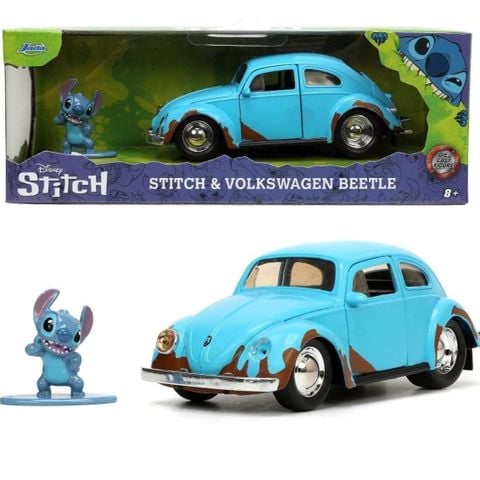 Đồ Chơi Xe Mô Hình JADA TOYS Disney Volkswagen Beetle & Stitch Figure 1:32