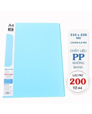 Bìa 40 Lá A4 FO-DB008-ND Xanh-T40