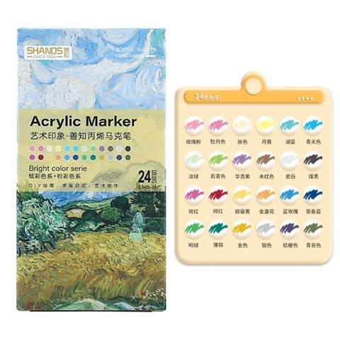 Hộp 24 Màu Bút Vẽ Acrylic S345-24
