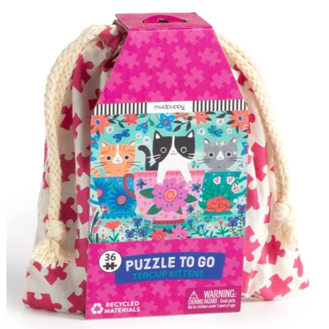 36 Piece Puzzle To Go: Teacup Kittens